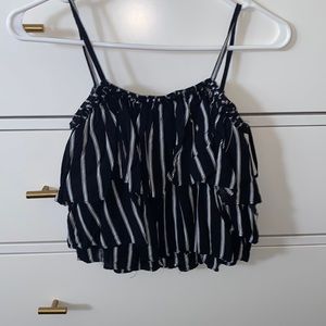 Black and white striped matching set